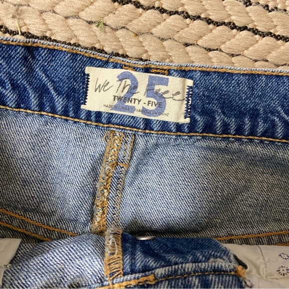 Free People Brea Denim Cut Off Skirt Mile High Blue Size 25 Hippie Jeans Casual - Picture 6 of 11